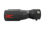 Puntera de Escape | Negro | Rojo Logo RC | 2.5-3 Inch Pipe Single Inlet | Dual Outlet