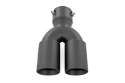 Puntera de Escape | Negro | Rojo Logo RC | 2.5-3 Inch Pipe Single Inlet | Dual Outlet