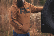 Sudadera con Capucha Rough Country | Playera RC Topográfica | Café Silla de Montar | SM