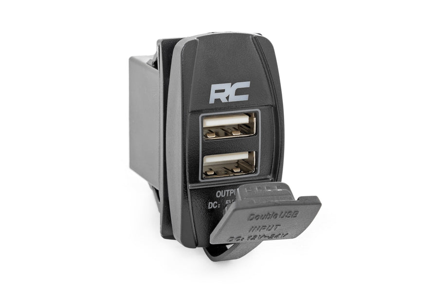 Inserto de Interruptor USB | 2x1 with Logo | Azul Back Light