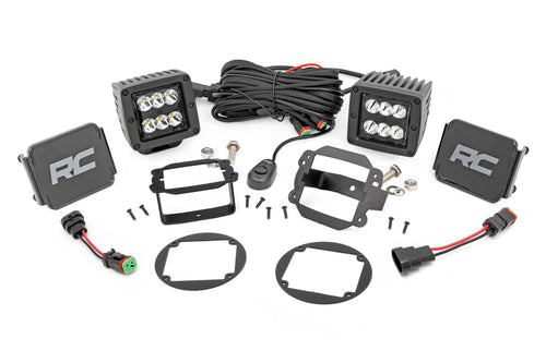 Kit de Luces LED | Montaje para Faros de Niebla | 2" Negro Pair | Jeep Wrangler JK/Wrangler Unlimited (10-18)