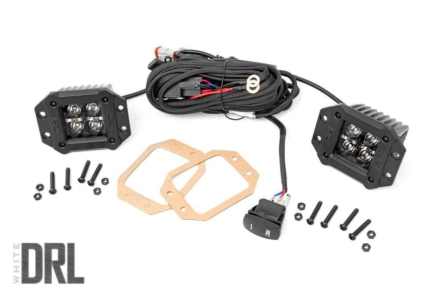2 Inch LED Serie Negro Faros Auxiliares | Montaje Empotrado | Blanco Frío DRL