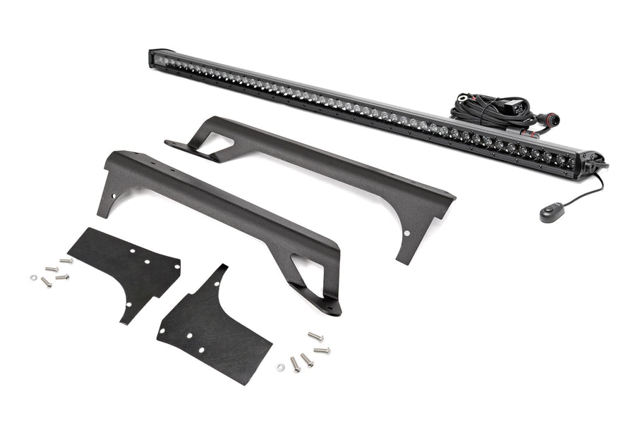 Luz LED | Montaje en Parabrisas | 50" Negro Single Row | Blanco DRL | Jeep Wrangler TJ (97-06)