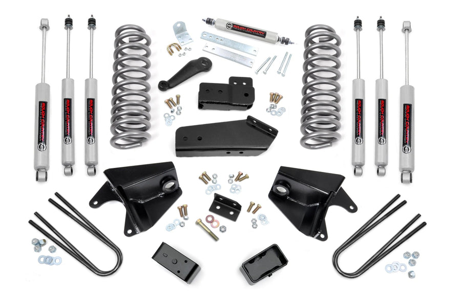 Kit de Elevación de 4 Pulgadas | Quad Amortiguadores Delanteros | Bloques Traseros | Ford Bronco 4WD (80-96)